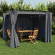 Arbor vidaxl avec rideaux 3x3 m anthracite en acier -colored