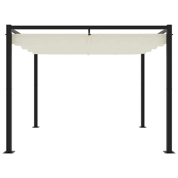 Arbor Vidaxl avec toit extensible 3x3 m crème en acier -colore