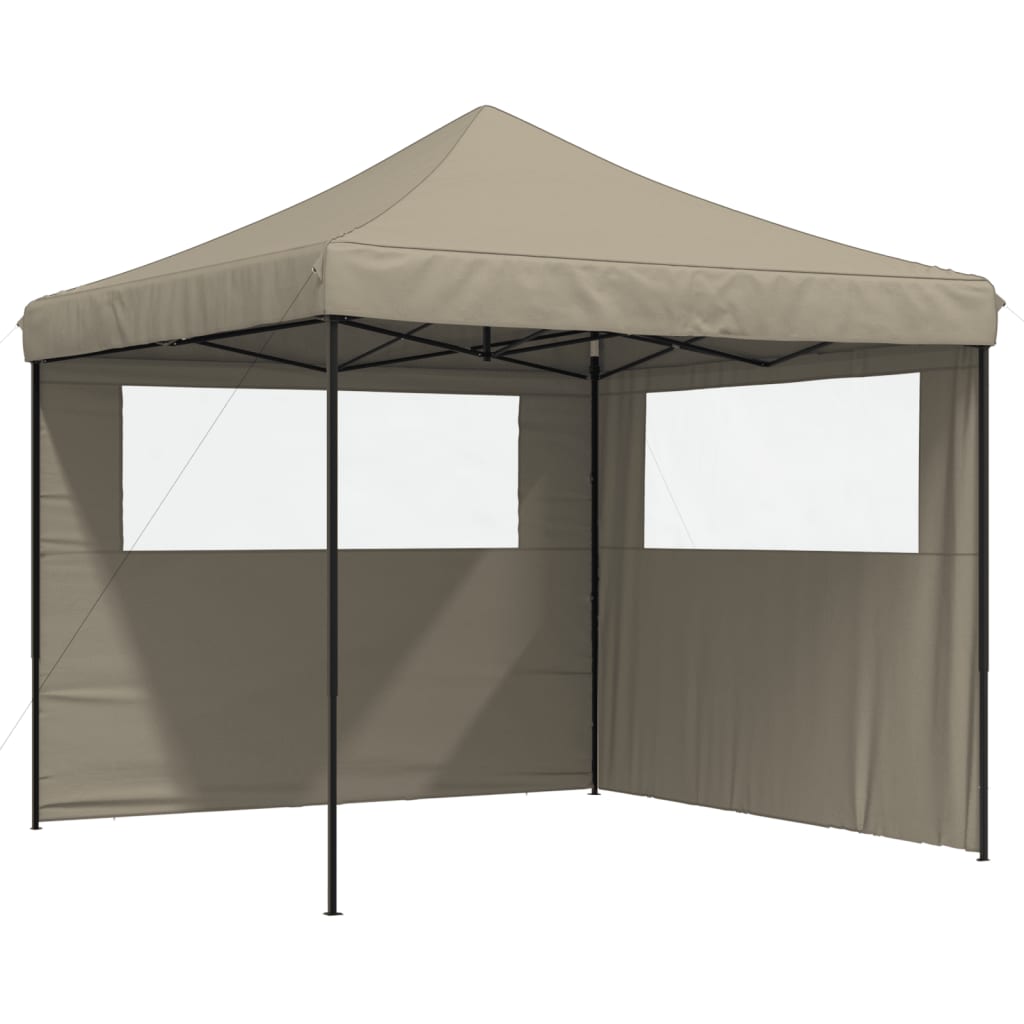 Tente de fête pop-up pliable Vidaxx avec 2 parois latérales taupe