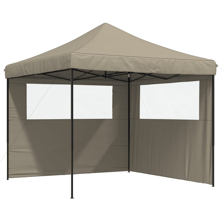 Tente de fête pop-up pliable Vidaxx avec 2 parois latérales taupe