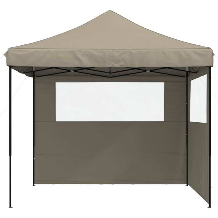 Tente de fête pop-up pliable Vidaxx avec 2 parois latérales taupe