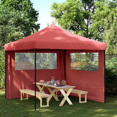 Tente de fête pop-up pliable Vidaxx avec 2 parois latérales en rouge bordeaux