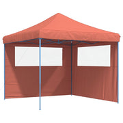 Vidaxl Partytent Polable pliable avec 2 murs latéraux en terre cuite en terre cuite - afbeelding 2