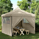 Vidaxl PartyTent Polable Polable avec 4 murs latéraux taupe