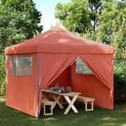 Vidaxl Partytent Polable pliable avec 4 murs latéraux en terre cuite en terre cuite - afbeelding 1