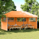 Vidaxl Partytent Polable Polable avec 3 murs latéraux orange