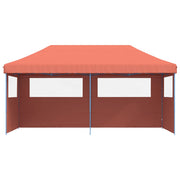 Vidaxl Partytent Polable pliable avec 3 murs latéraux en terre cuite en terre cuite - afbeelding 3