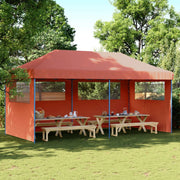 Vidaxl Partytent Polable pliable avec 3 murs latéraux en terre cuite en terre cuite - afbeelding 1