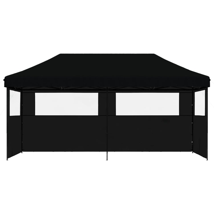 Vidaxl Partytent Polable Polable avec 3 murs latéraux noirs