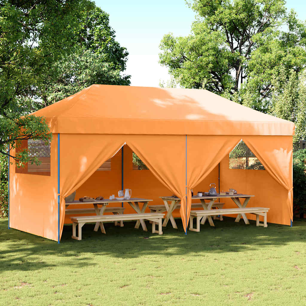 Tente de fête pop-up pliable Vidaxx avec 4 parois latérales orange