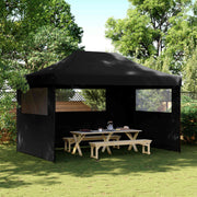 Vidaxl Partytent Polable Polable avec 3 murs latéraux noirs - afbeelding 1