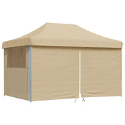 Vidaxl PartyTent Polable Polable avec 4 murs latéraux beige - afbeelding 2