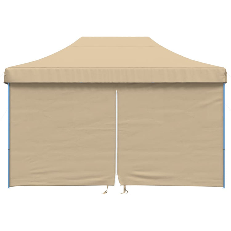 Tente de fête pop-up pliable Vidaxx avec 4 parois latérales beige