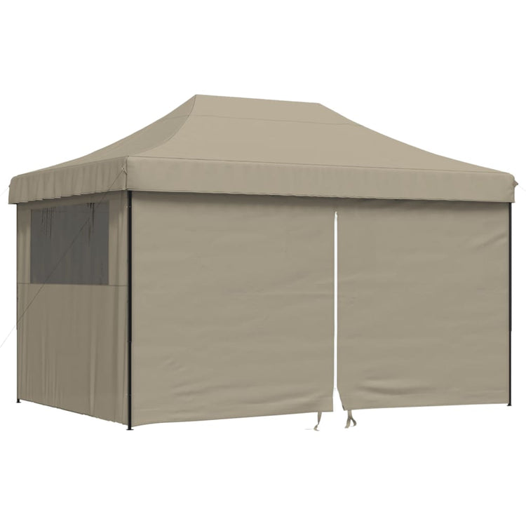 Tente de fête pop-up pliable Vidaxx avec 4 parois latérales taupe