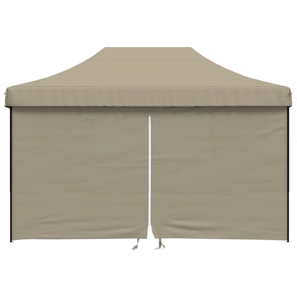 Tente de fête pop-up pliable Vidaxx avec 4 parois latérales taupe