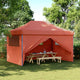Tente de fête pop-up pliable Vidaxx avec 4 parois latérales, couleur terre cuite
