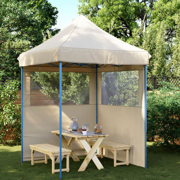 Pop-up pliable vidaxl fête avec 2 murs latéraux beige
