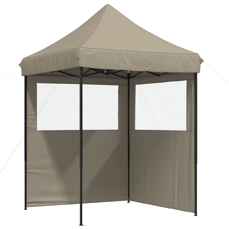 Tente de fête pop-up pliable Vidaxx avec 2 parois latérales taupe