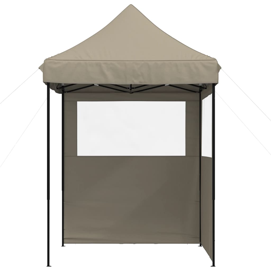 Tente de fête pop-up pliable Vidaxx avec 2 parois latérales taupe