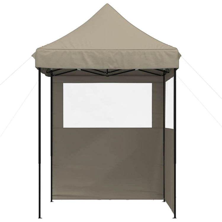 Tente de fête pop-up pliable Vidaxx avec 2 parois latérales taupe