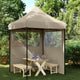 Tente de fête pop-up pliable Vidaxx avec 2 parois latérales taupe