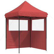 Vidaxl PartyTent Polable Polable avec 2 murs latéraux Bordeaux Red - afbeelding 2