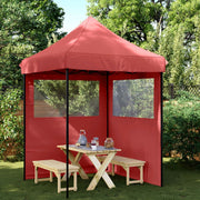 Vidaxl PartyTent Polable Polable avec 2 murs latéraux Bordeaux Red - afbeelding 1