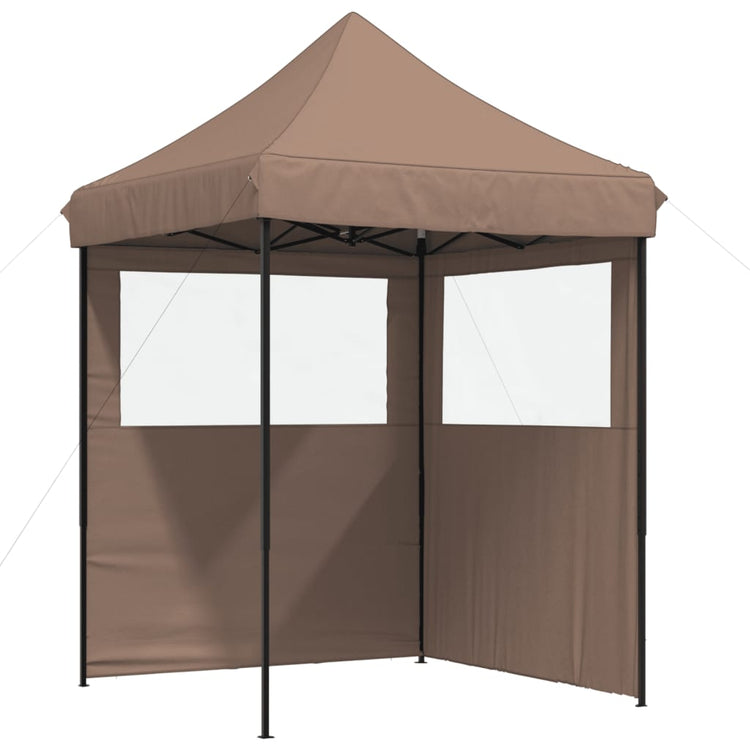 Tente de fête pop-up pliable Vidaxx avec 2 parois latérales marron