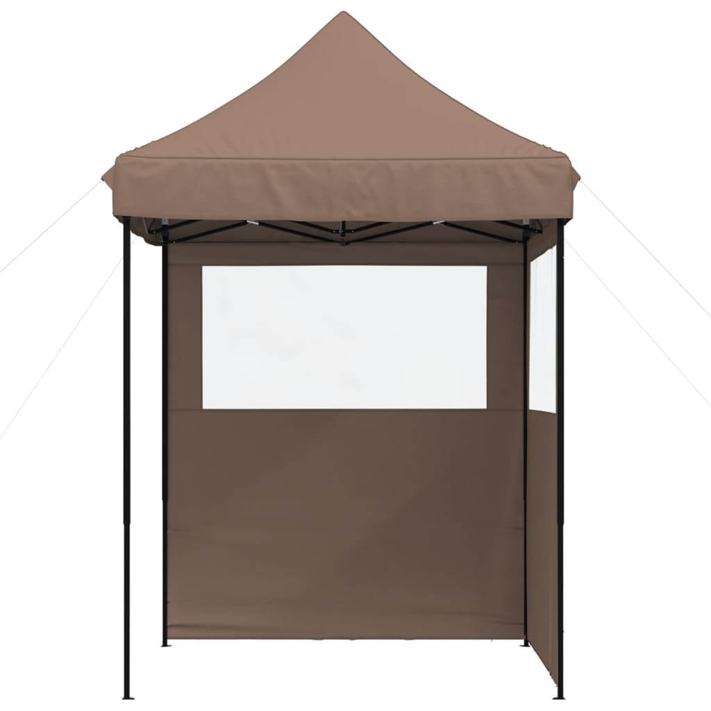 Tente de fête pop-up pliable Vidaxx avec 2 parois latérales marron