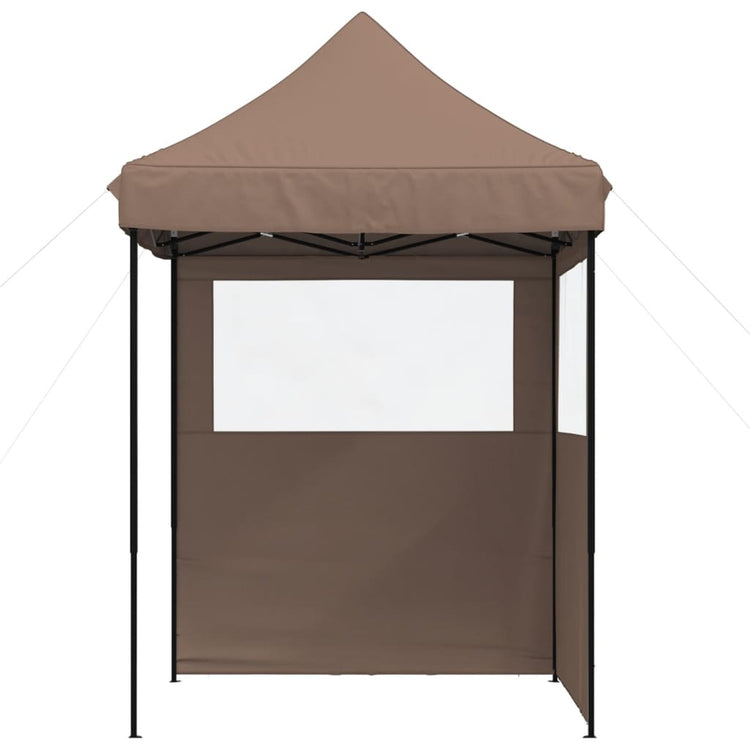Tente de fête pop-up pliable Vidaxx avec 2 parois latérales marron