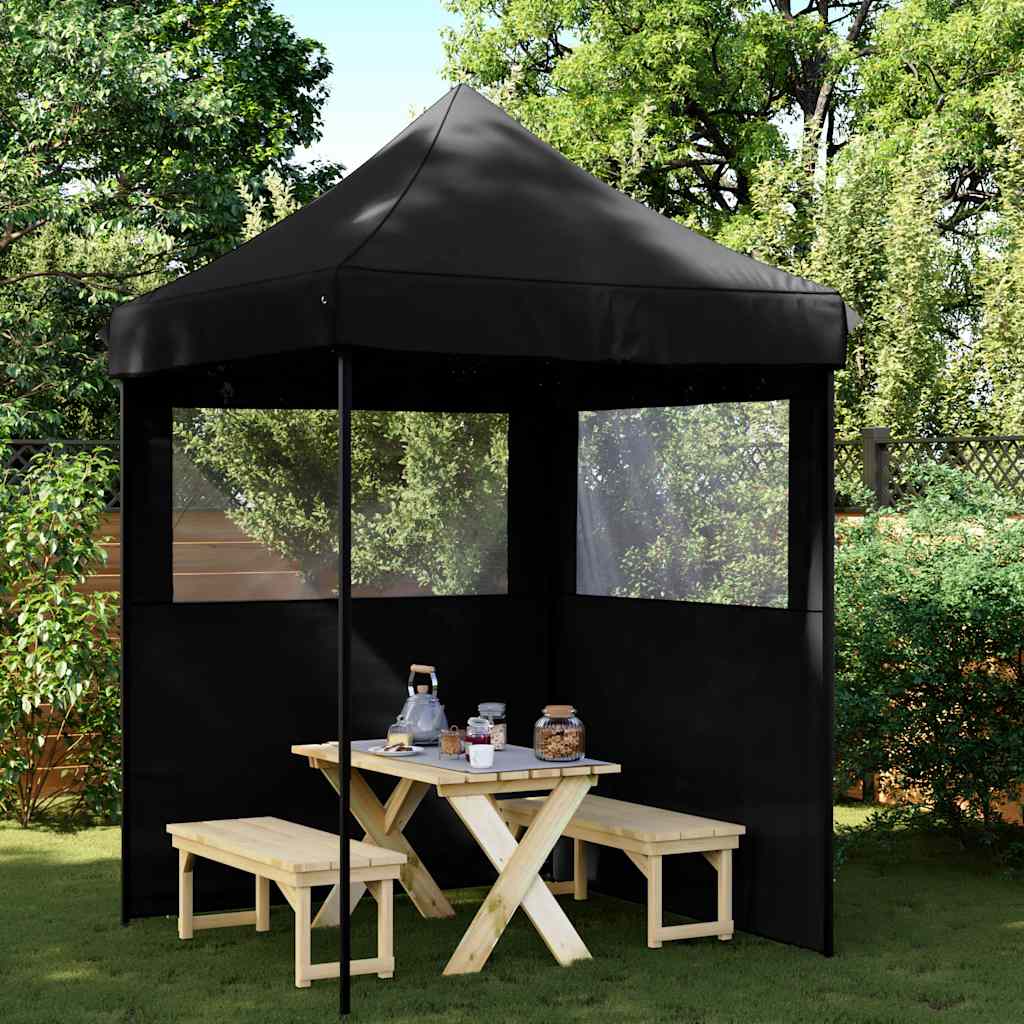 Tente de fête pop-up pliable Vidaxx avec 2 parois latérales noire