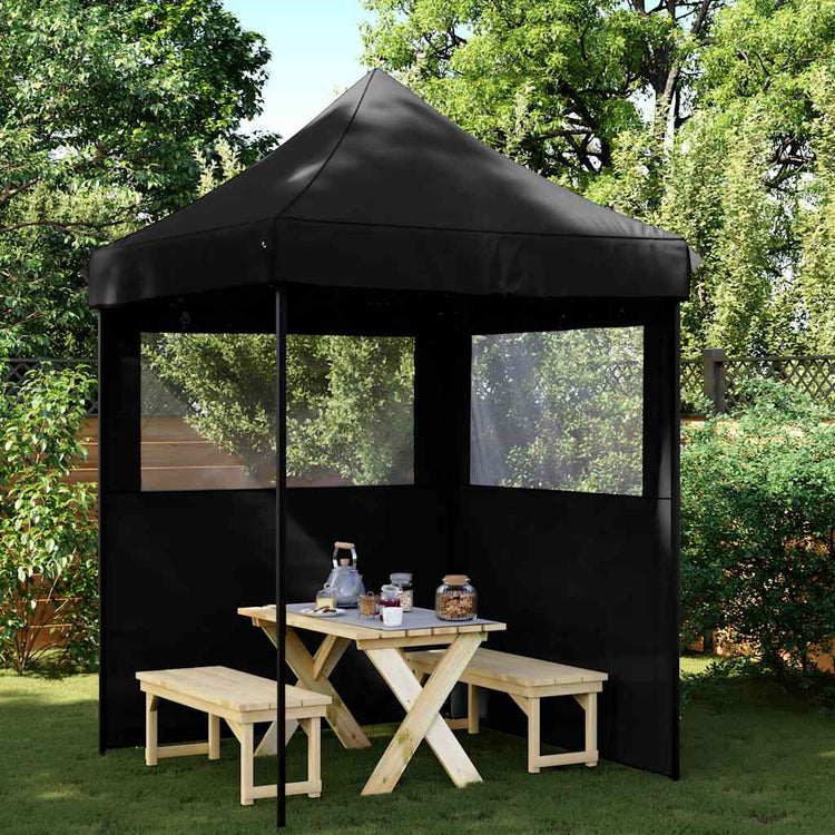 Tente de fête pop-up pliable Vidaxx avec 2 parois latérales noire
