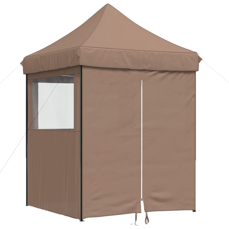 Tente de fête pop-up pliable Vidaxx avec 4 parois latérales marron