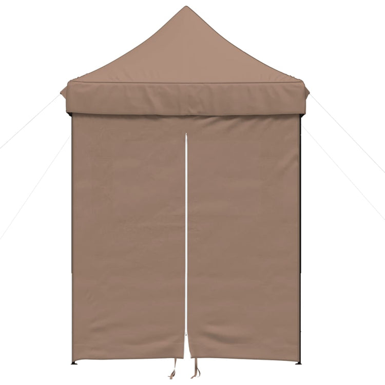 Tente de fête pop-up pliable Vidaxx avec 4 parois latérales marron