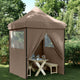Tente de fête pop-up pliable Vidaxx avec 4 parois latérales marron