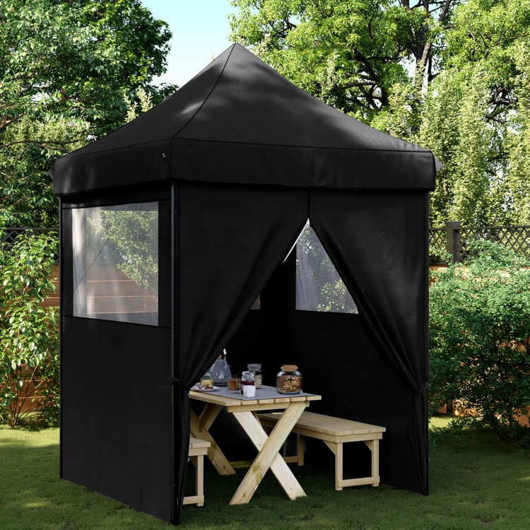 Vidaxx tente de fête pop-up pliable avec 4 parois latérales noir
