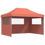 Vidaxl Partytent Polable pliable avec 3 murs latéraux en terre cuite en terre cuite - afbeelding 2