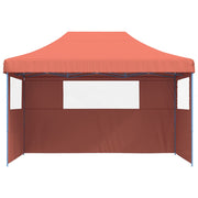 Vidaxl Partytent Polable pliable avec 3 murs latéraux en terre cuite en terre cuite - afbeelding 3