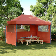Vidaxl Partytent Polable pliable avec 3 murs latéraux en terre cuite en terre cuite - afbeelding 1