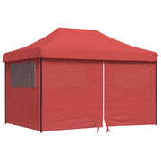Tente de fête pop-up pliable Vidaxx avec 4 parois latérales en rouge bordeaux - afbeelding 2