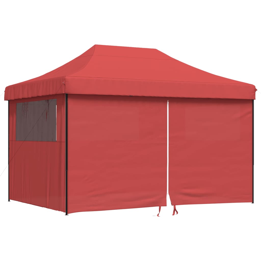 Tente de fête pop-up pliable Vidaxx avec 4 parois latérales en rouge bordeaux
