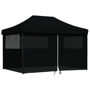 Vidaxl PartyTent Polonge pliable avec 4 murs latéraux noirs - afbeelding 2