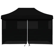 Vidaxl PartyTent Polonge pliable avec 4 murs latéraux noirs - afbeelding 3
