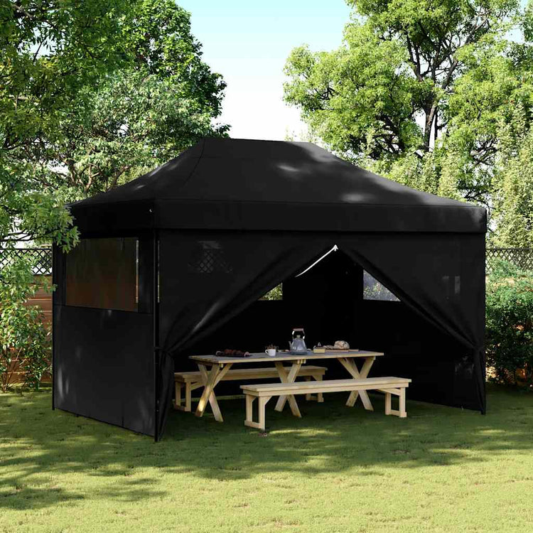 Vidaxx tente de fête pop-up pliable avec 4 parois latérales noir