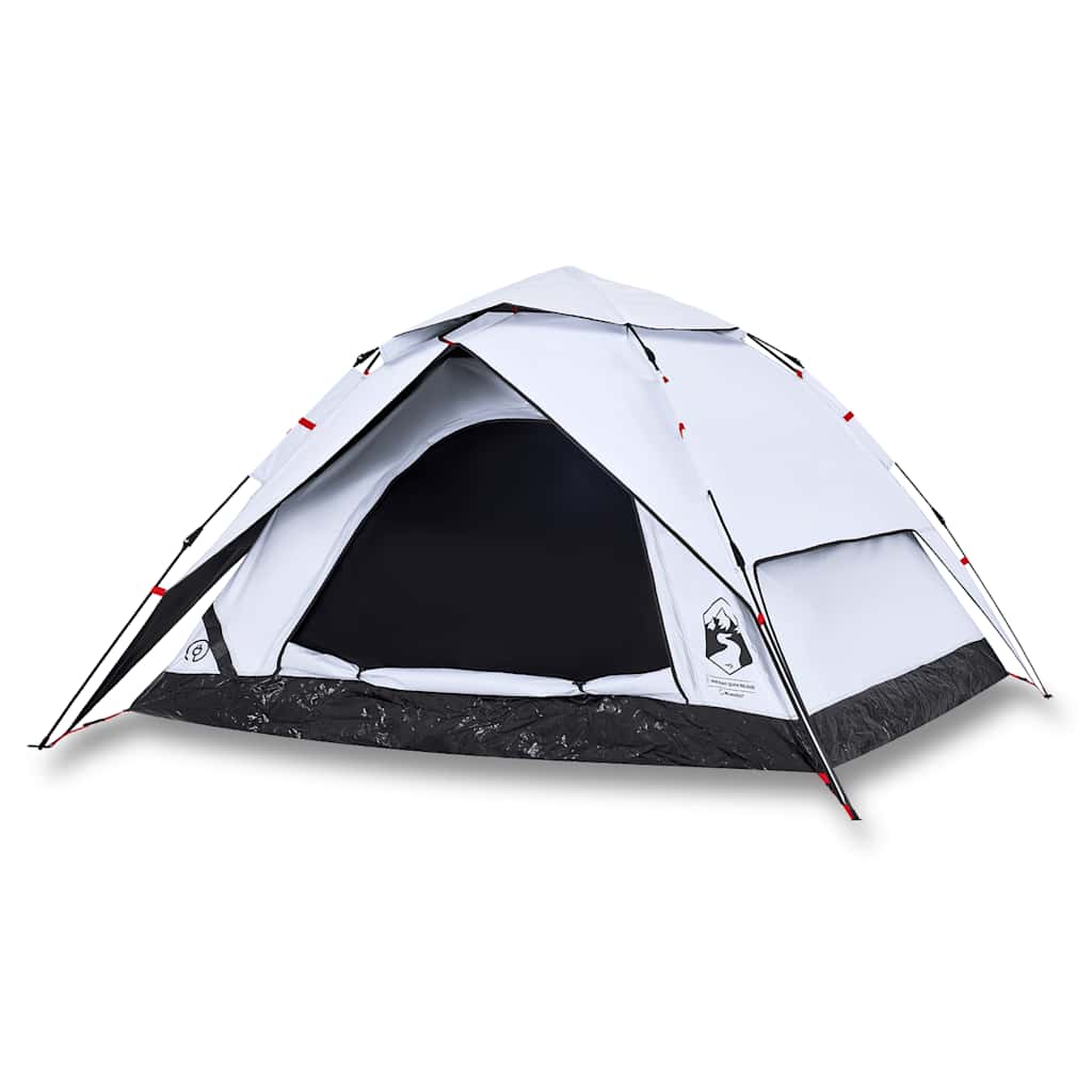 Vidaxl tente dôme 4 personnes à dégagement rapide tissu occultant blanc