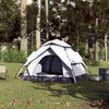 Vidaxl tente dôme 4 personnes à dégagement rapide tissu occultant blanc
