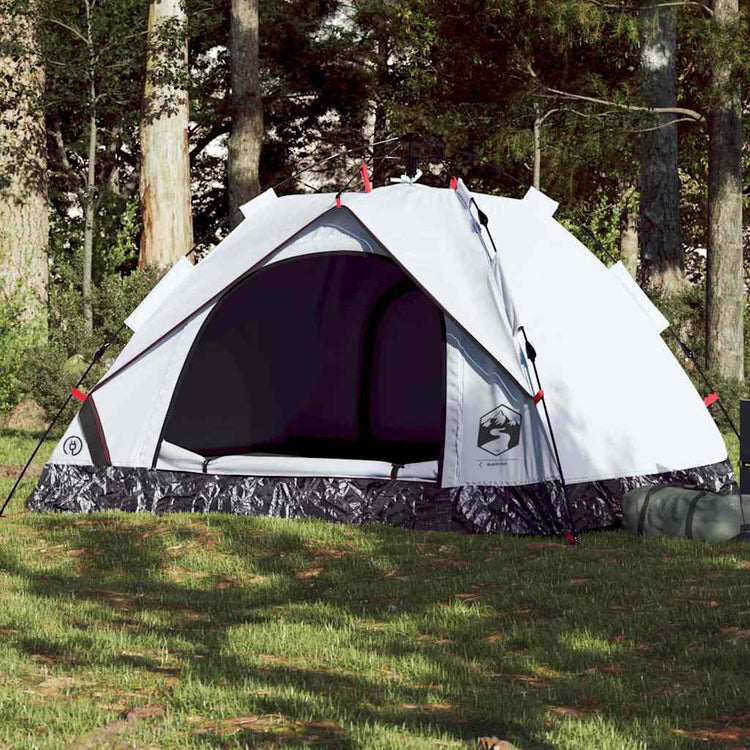 Vidaxl tente dôme 3 personnes à dégagement rapide tissu occultant blanc