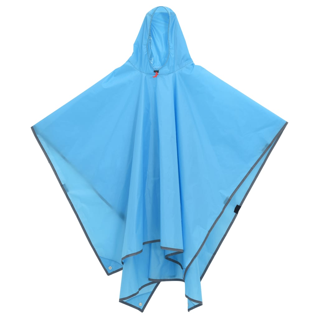 Vidaxl Plun Poncho avec capuche 2-en-1 Design 223x145 cm bleu