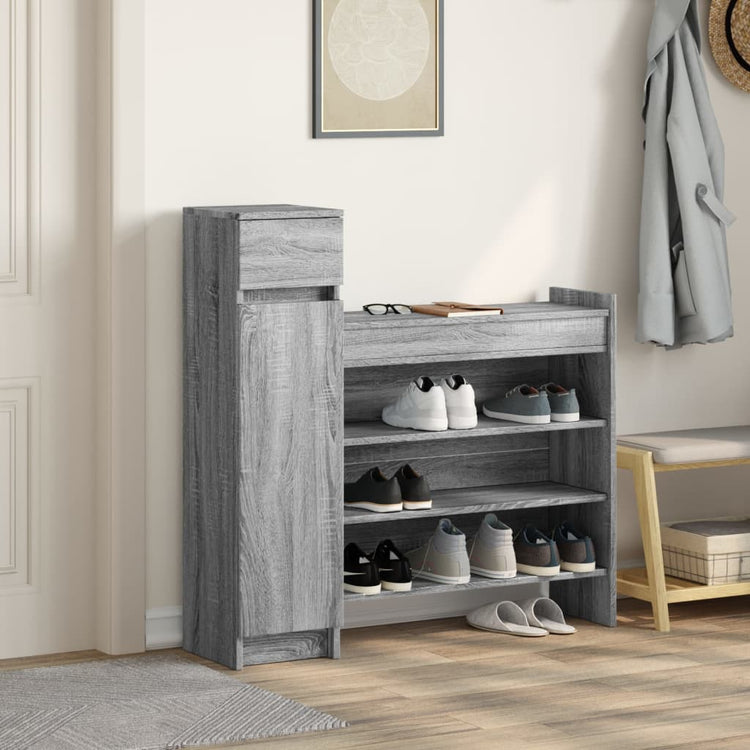 Vidaxx meuble à chaussures 100,5x28x100 cm bois d'ingénierie chêne sonoma gris
