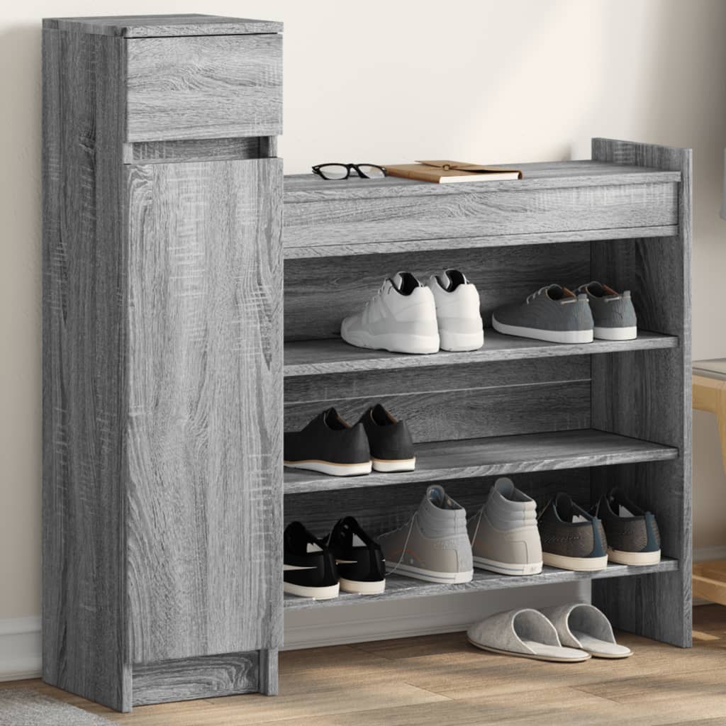 Vidaxx meuble à chaussures 100,5x28x100 cm bois d'ingénierie chêne sonoma gris